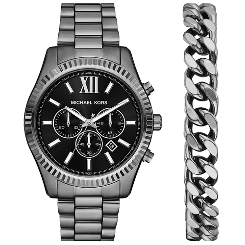 Michael Kors Oversized Lexington Black Dial Men 44mm MK9217SET