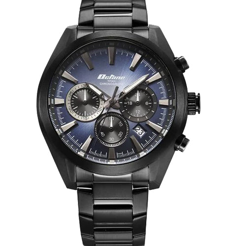 Titan Octane Classic Sporty Blue Dial Quartz Multifunction Stainless Steel Strap watch for Men 45mm NS90150NM01