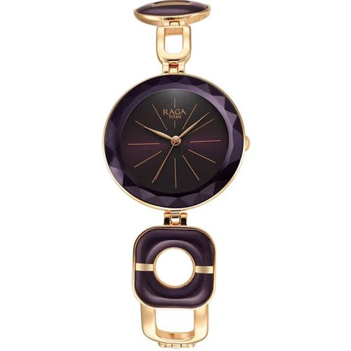 Titan Raga Delight Purple Dial Analog Metal Strap watch for Women 30.5mm NS95198WM01