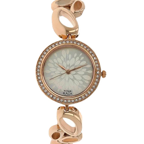 Titan Raga Garden of Eden Mother of Pearl Dial Analog Metal Strap watch for Women 29mm NT2539WM01