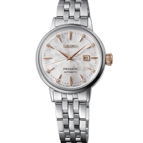 Seiko Presage Cocktail Time 'Clover Club' Diamond Twist White Dial 30.28mm Women SRE009J1