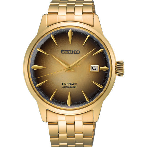 Seiko Presage Cocktail Time Half & Half Gradient Black & Yellow Gold Dial 40.5mm Men SRPK48J1