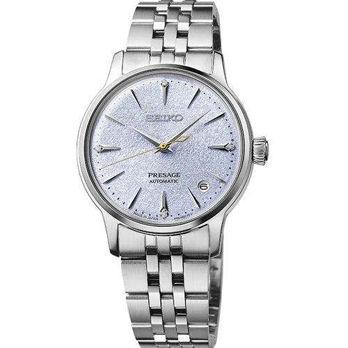 Seiko Presage ‘Frozen Skydiving’ Diamond Cocktail Time Blue Dial Women 34mm SRPL61J1