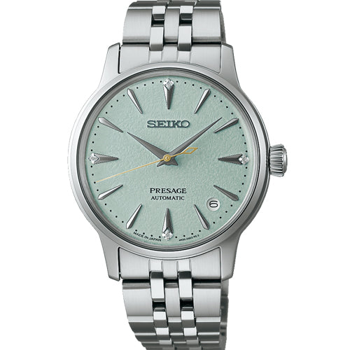 Seiko Presage ‘Frozen Mojito’ Diamond Women Cocktail Time Ice Green Dial Women 34mm SRPL63J1