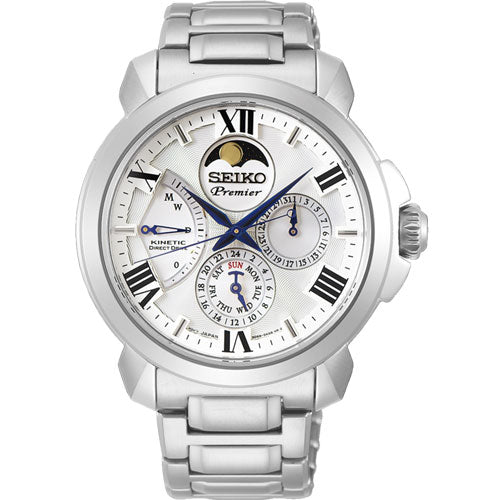 Seiko Premier White Dial Men 42.5mm