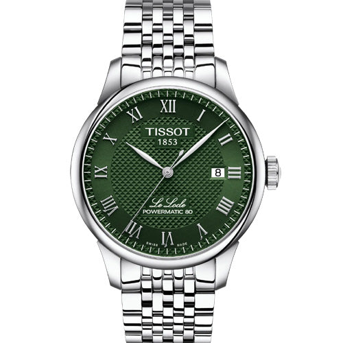 Tissot T-Classic Le Locle Powermatic 80 Green Dial Men 39.3mm T0064071109300