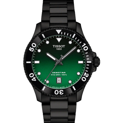 Tissot T-Sport Seastar 1000 Quartz Green Gradient Dial Men 40mm T1204103309100