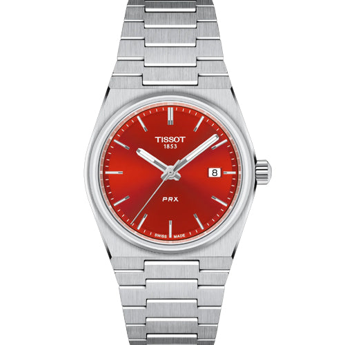 Tissot T-Classic PRX Red Dial Women 35mm T1372101142100