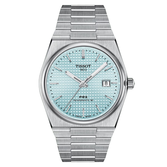 Tissot T-Classic Men Prx Powermatic 80 Automatic Superluminova Ice Blue