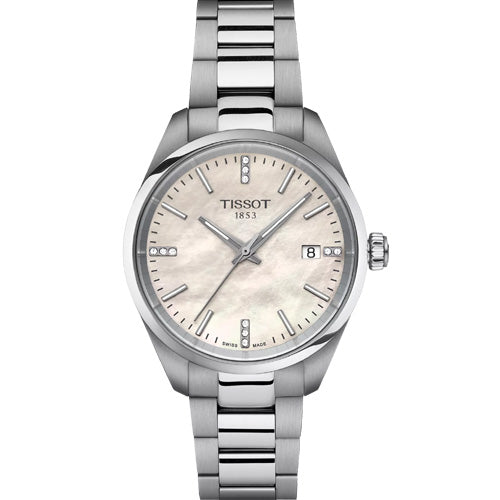 Tissot T-Classic PR 100 White Mother-Of-Pearl Dial Women 34mm T1502101111600