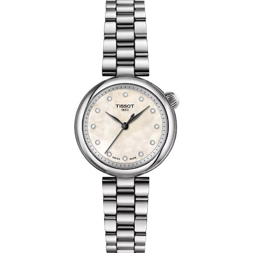 Tissot T-Classic Desir Diamonds White Mother-Of-Pearl Dial Women 28mm T1520101111600