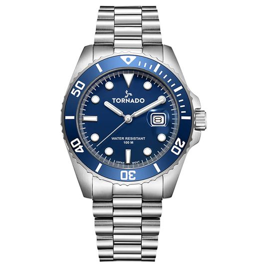 Tornado Lumina Blue Dial Quartz Men 42mm T22001-SBSN