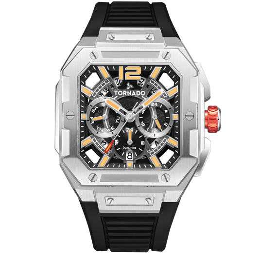 Tornado Xenith Black Dial Quartz Men 44mm T26101-SFBB