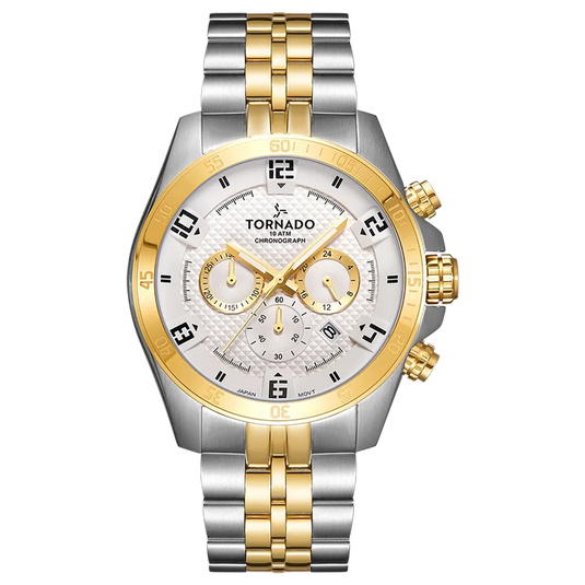 Tornado Celestia White Dial Quartz Men 46mm T3149B-TBTW