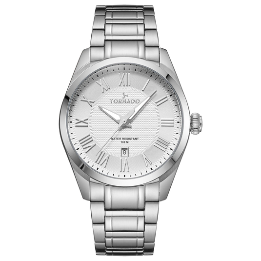 Tornado Celestia White Dial Quartz Men 42mm T8007-SBSW