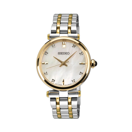 Seiko Dress White Mother-Of-Pearl Dial Women 29mm HGH007P1