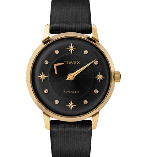 Timex City Collection Celestial Women's Mechanical Automatic Wind Black-Tone Dial Automatic Function Watch 38mm TW2T86300