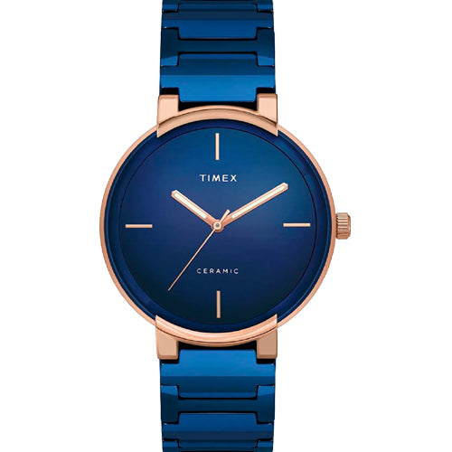 Timex Fashion Men's Blue Dial Round Case 3 Hands Function Watch 40mm TWEG21201