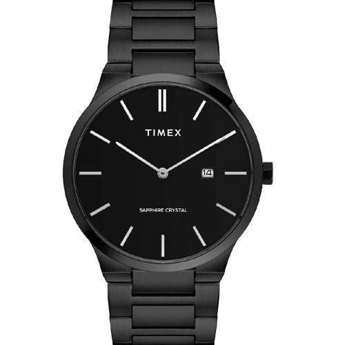 Timex E Class Men Analog Black Round Stainless Steel Dial Watch 41mm TWEG23603