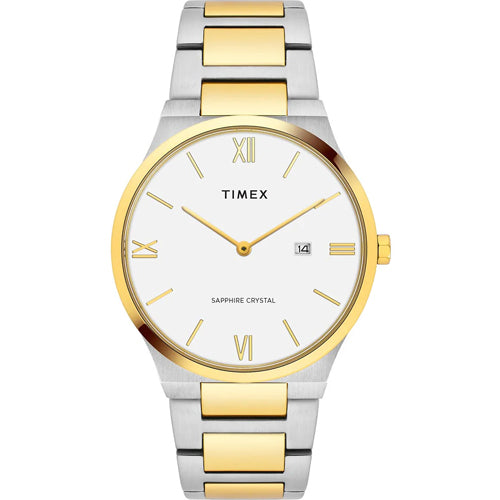 Timex E Class Men White Round Dial Analog Watch 41mm TWEG23606