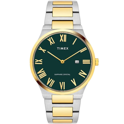 Timex E Class Men Green Round Dial Analog Watch 41mm TWEG23609