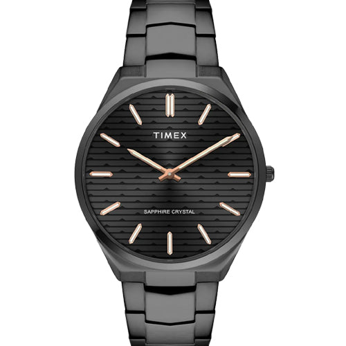 Timex Fashion Men Black Round Dial Analog Watch 41mm TWEG25803