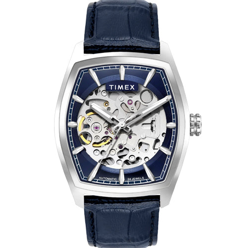 Timex Men Blue Rectangle Dial Analog Automatic Watch 38.4mm TWEG25900