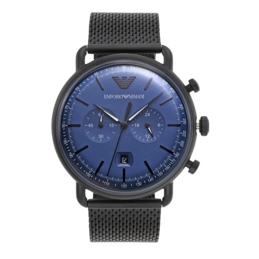 Emporio Armani Aviator Blue Dial Men 43mm