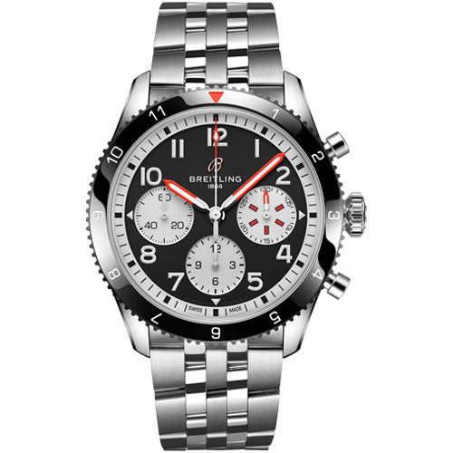 Breitling Classic Avi Chronograph Mosquito Black Dial Men 42mm