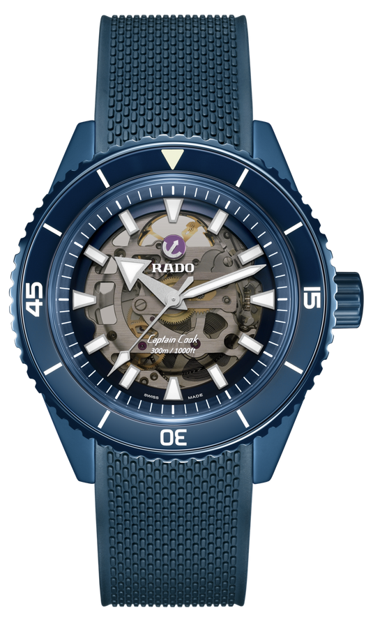 Rado Captain Cook High-Tech Ceramic Skeleton Blue Dial Men watch 43mm