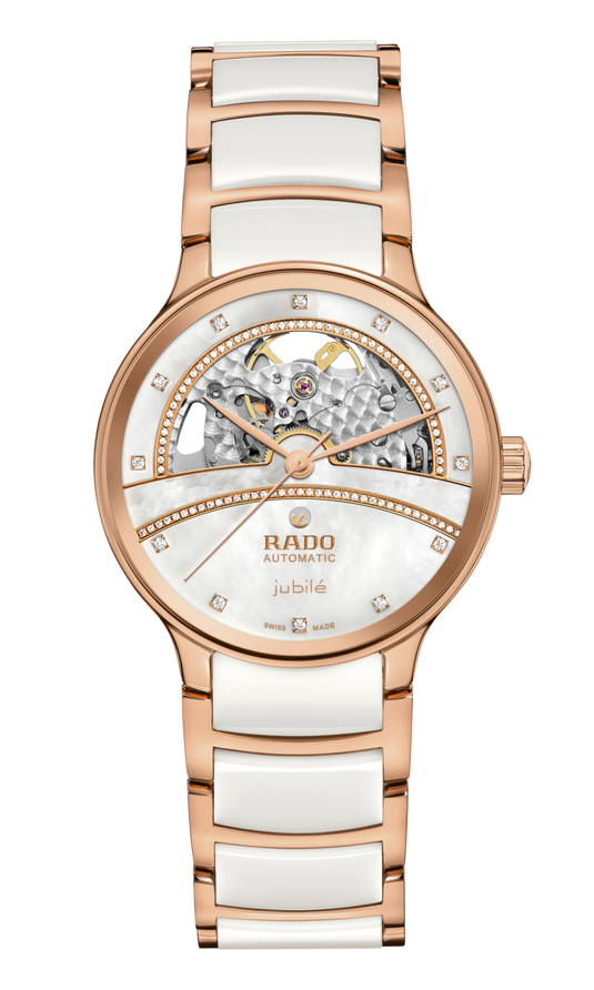 Rado Centrix Automatic Diamonds Open Heart White Dial Women 35MM