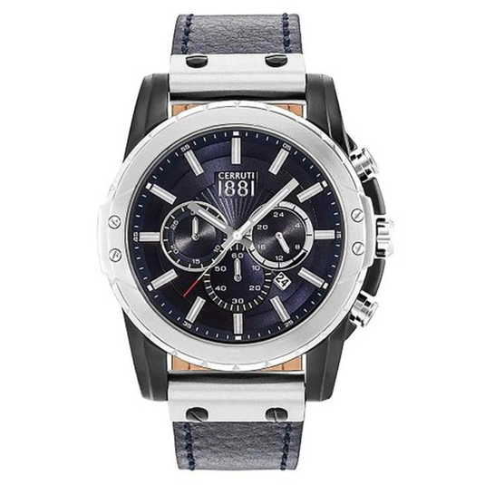 Cerruti Blue Leather