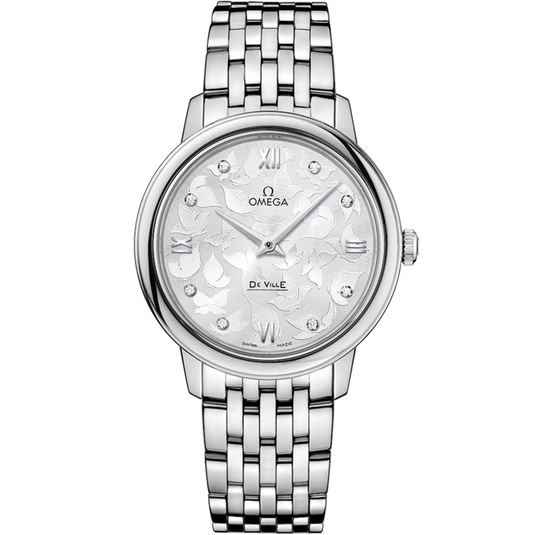 Omega De Ville Prestige Quartz Butterfly Silver Dial Women 32.7MM