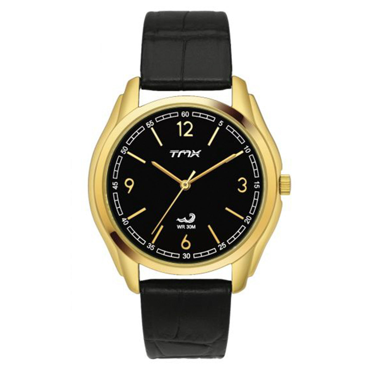 Classic Black Dial Leather Strap Women