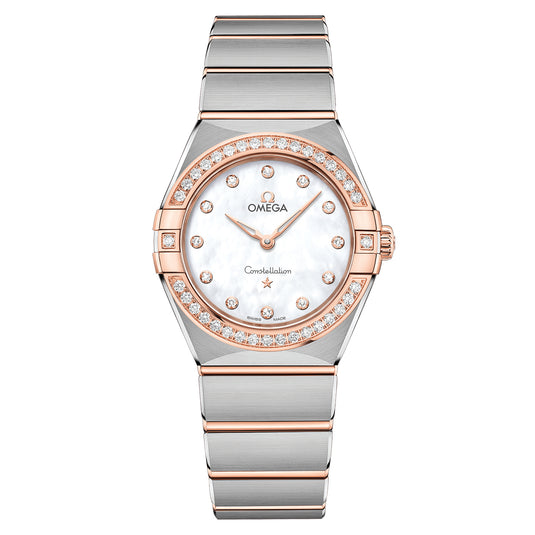 Omega Constellation Quartz Diamonds 28 Mm White Dial