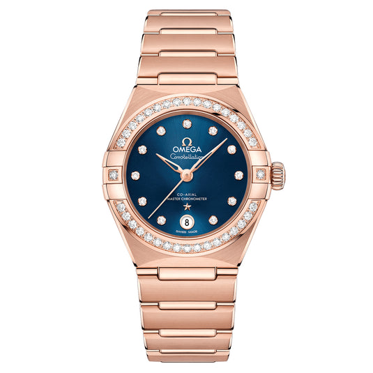 Omega Constellation Co Axial Master Chronometer Diamonds 29 Mm Blue Dial