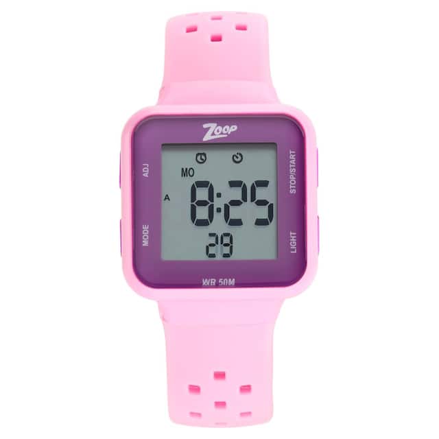 Zoop Digital Pink Dial Silicone Strap
