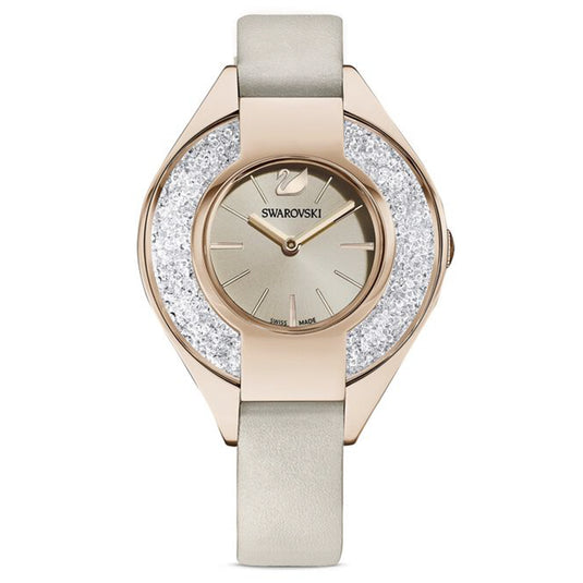 Crystalline Sporty Grey Leather Strap