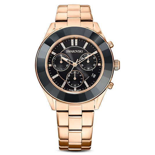 Octea Lux Sport Black Dial & Rose Gold Starp