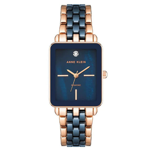 Anne Klein Navy Stainless Steel