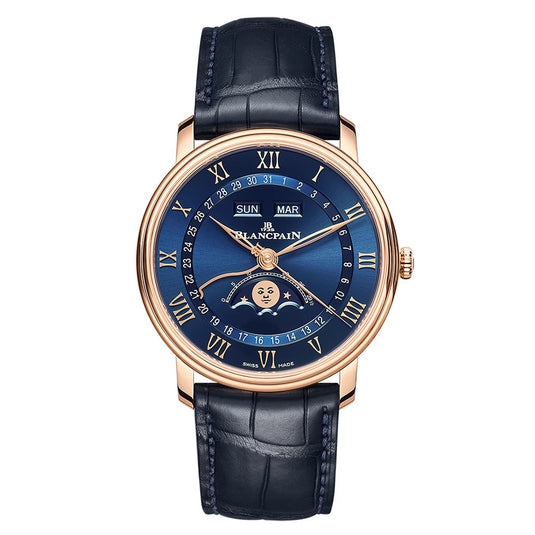Blancpain Villeret Blue Dial Men 40mm Quantieme Complet Blue