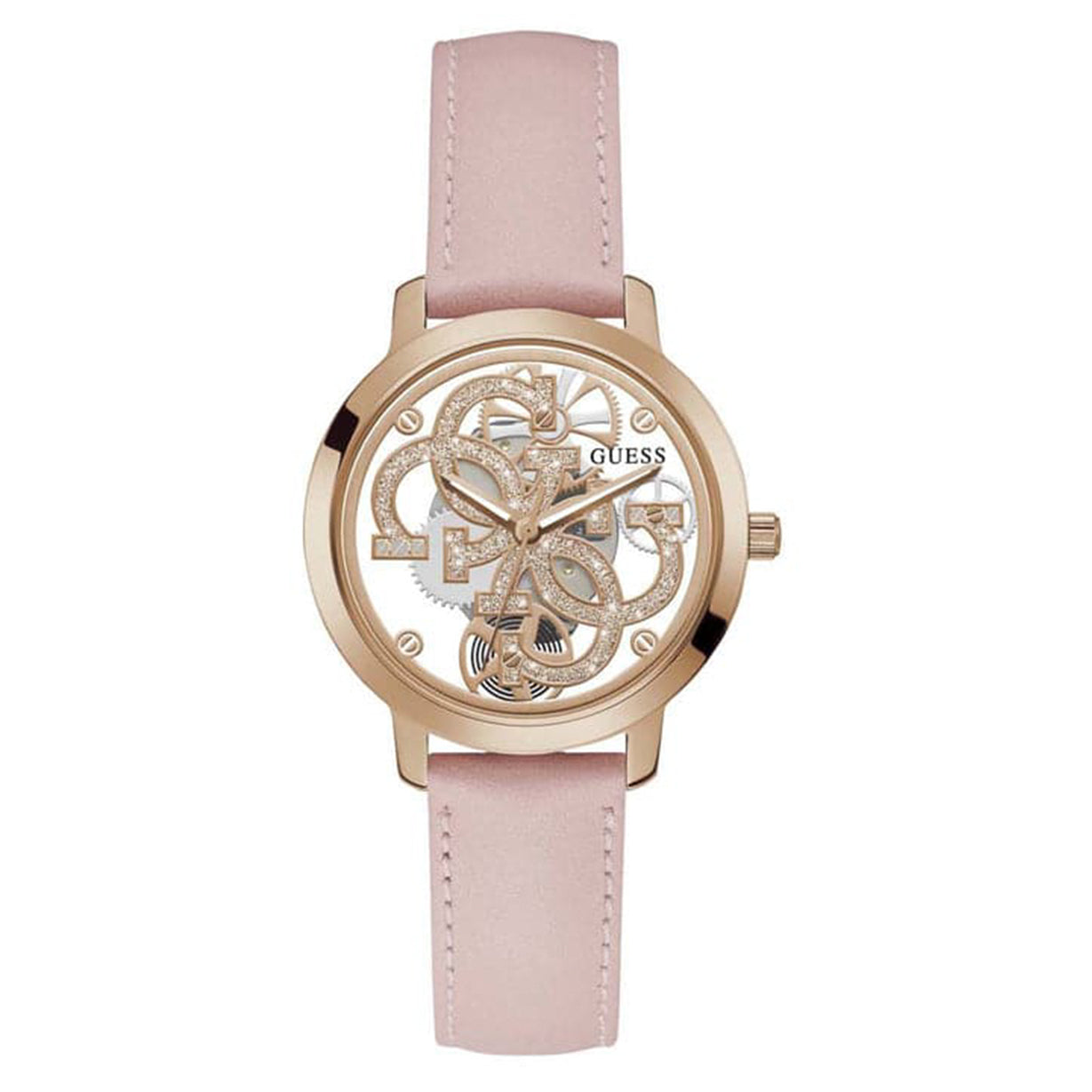 Guess Quattro Clear Rose Gold Dial Women 36mm