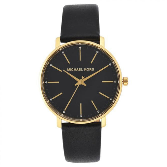 Pyper Analog Black Dial Leather Strap