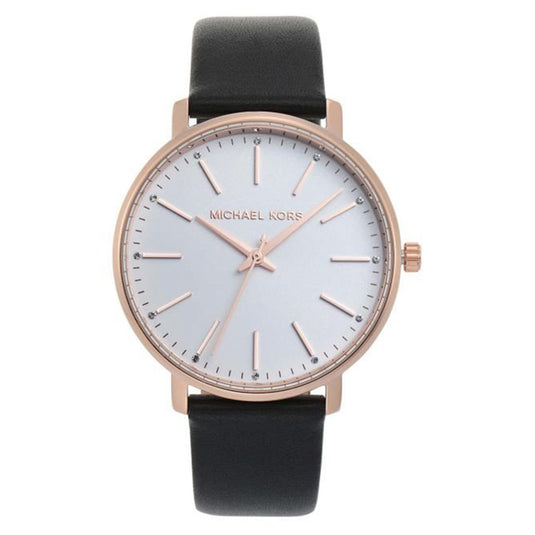 Pyper White Dial Black Leather Strap
