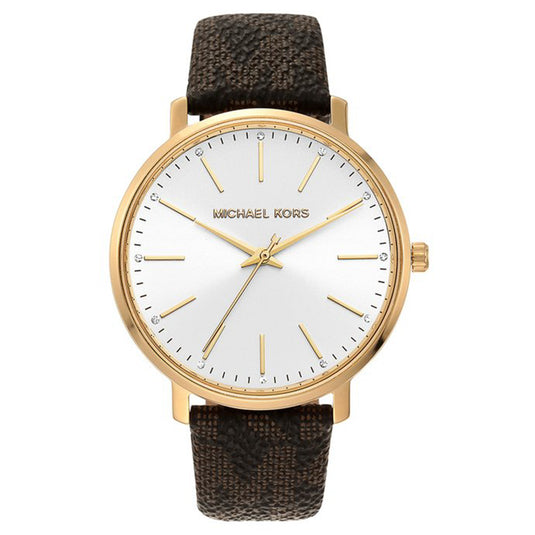 Pyper White Dial Brown Leather Strap