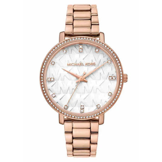 Pyper Pave White Dial Rose Gold Dial