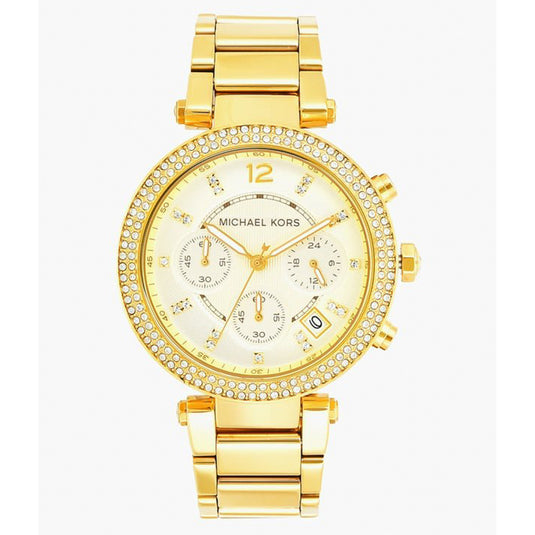 Parker Chronograph Gold Dial Stainless Steel Strap