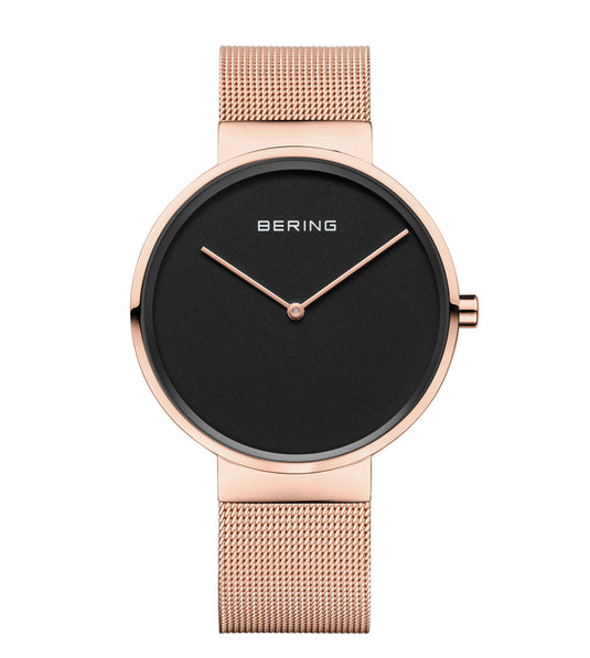Classic Black & Rose Gold Stainless Steel