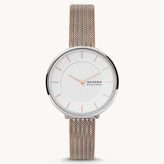Gitte White Dial Two-Tone Strap