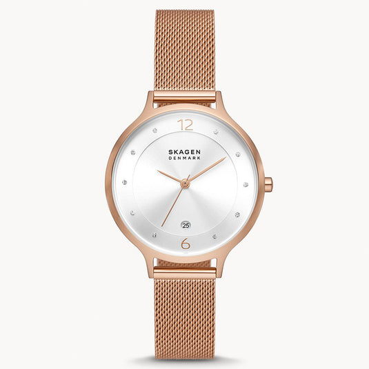 Anita Silver Dial & Rose Gold Strap